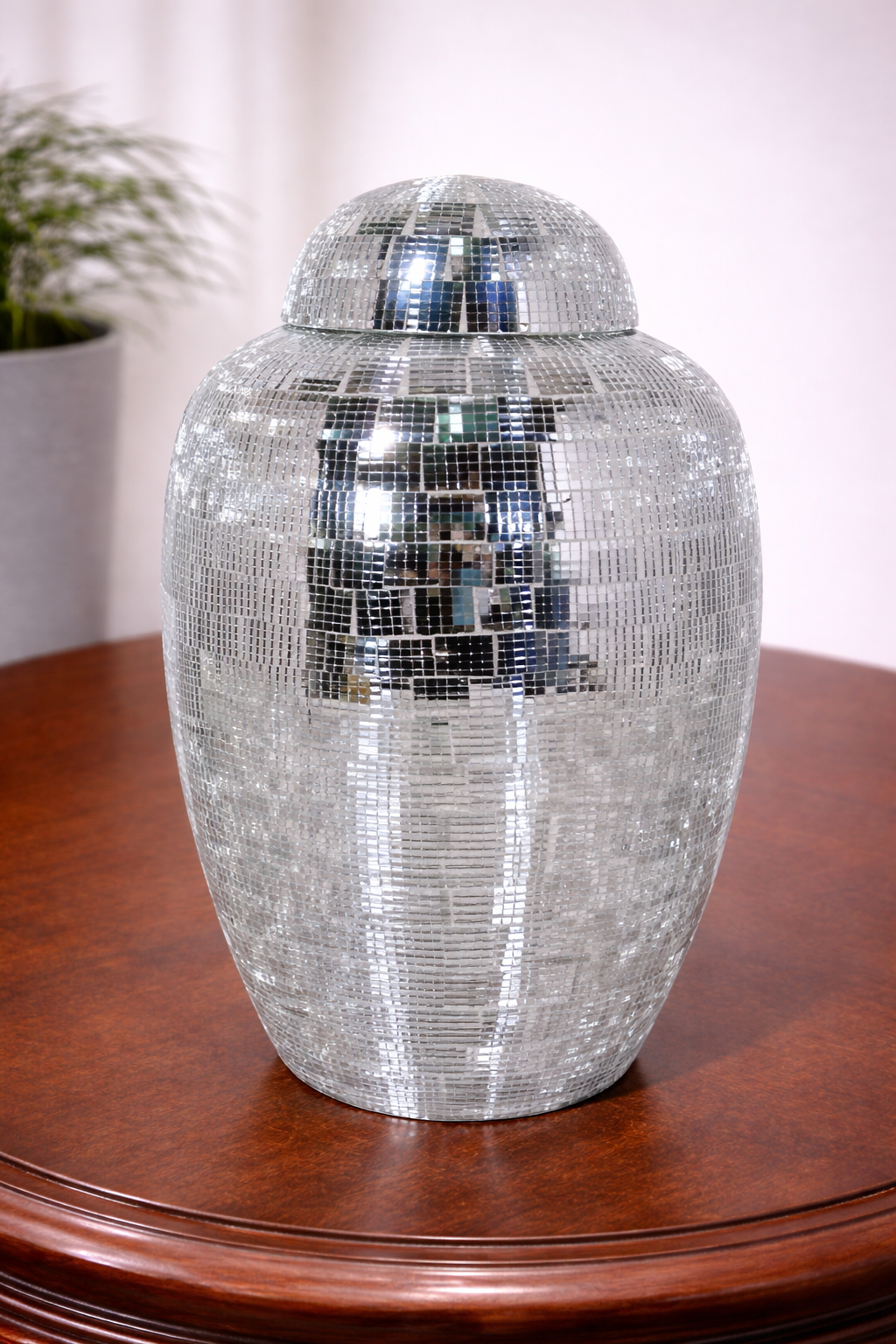 Elegant handcrafted aluminium cremation urn